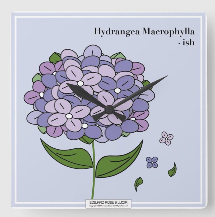 Hydrangea Wall Clock