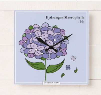 Hydrangea Wall Clock